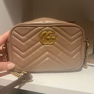 Gucci Tan Crossbody Bag with Gold Accents